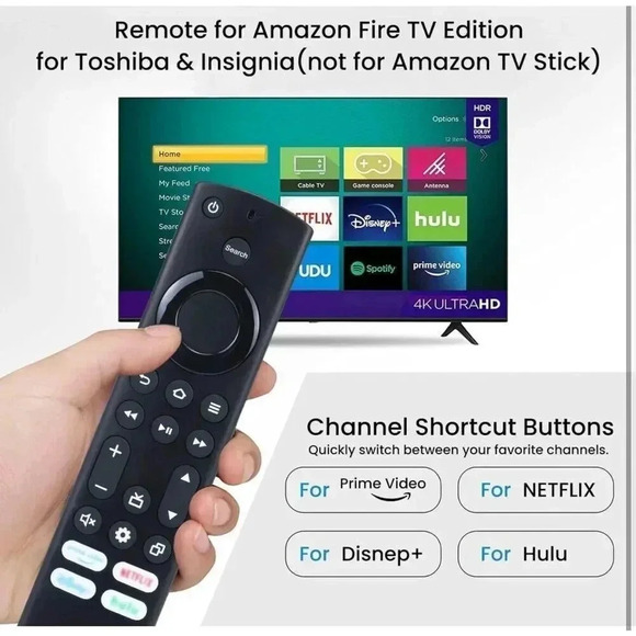 Remote Control Replacement Smart Fire TV Insignia Toshiba Hisense‎ NS-RCFNA-21 - Picture 4 of 10